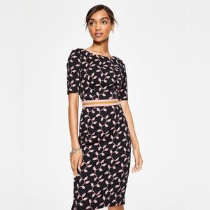 Elegant Black and Pink Floral Dress
